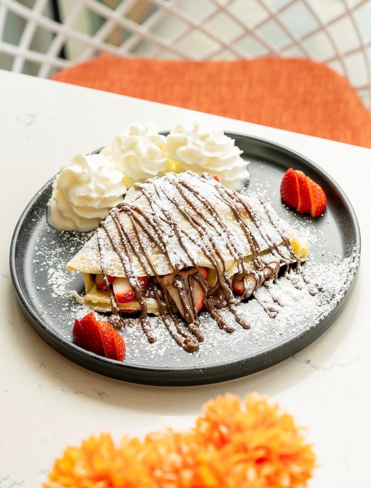 A picture of bon bouquet cafe's brunch crepes in miami south beach 
