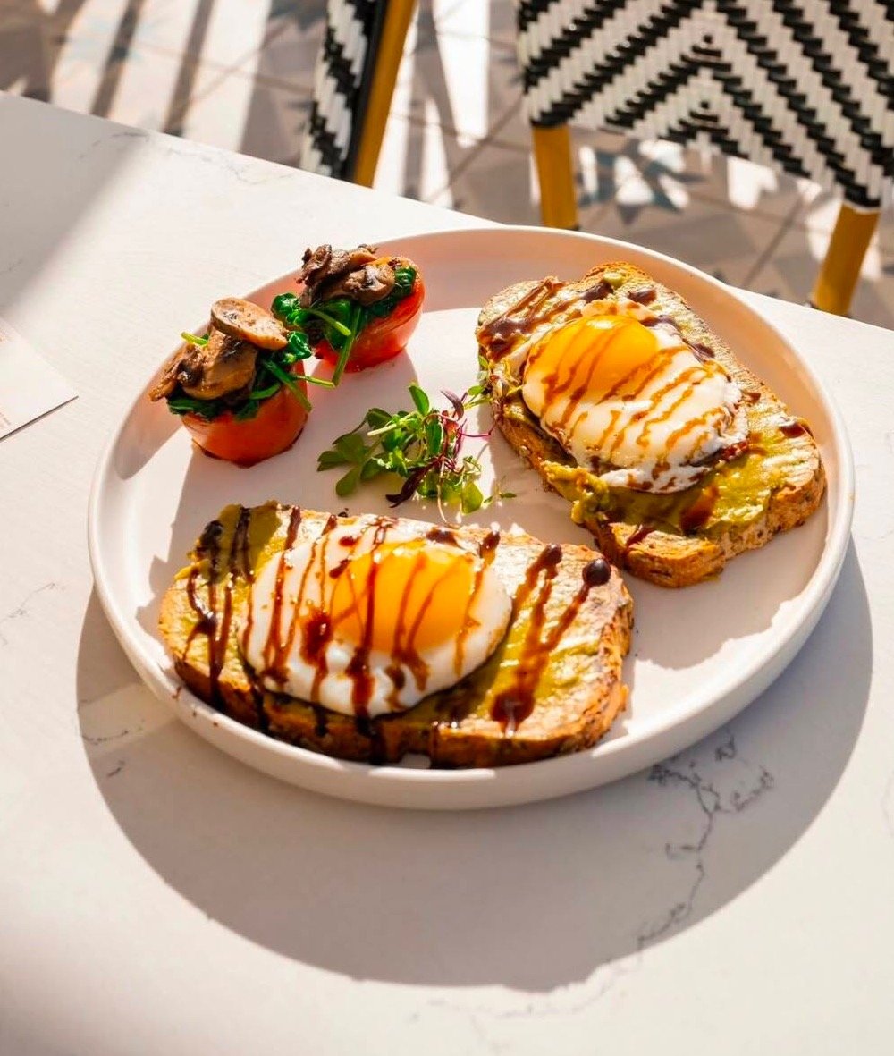 bon bouquet restaurant's breakfast plate in miami south beach