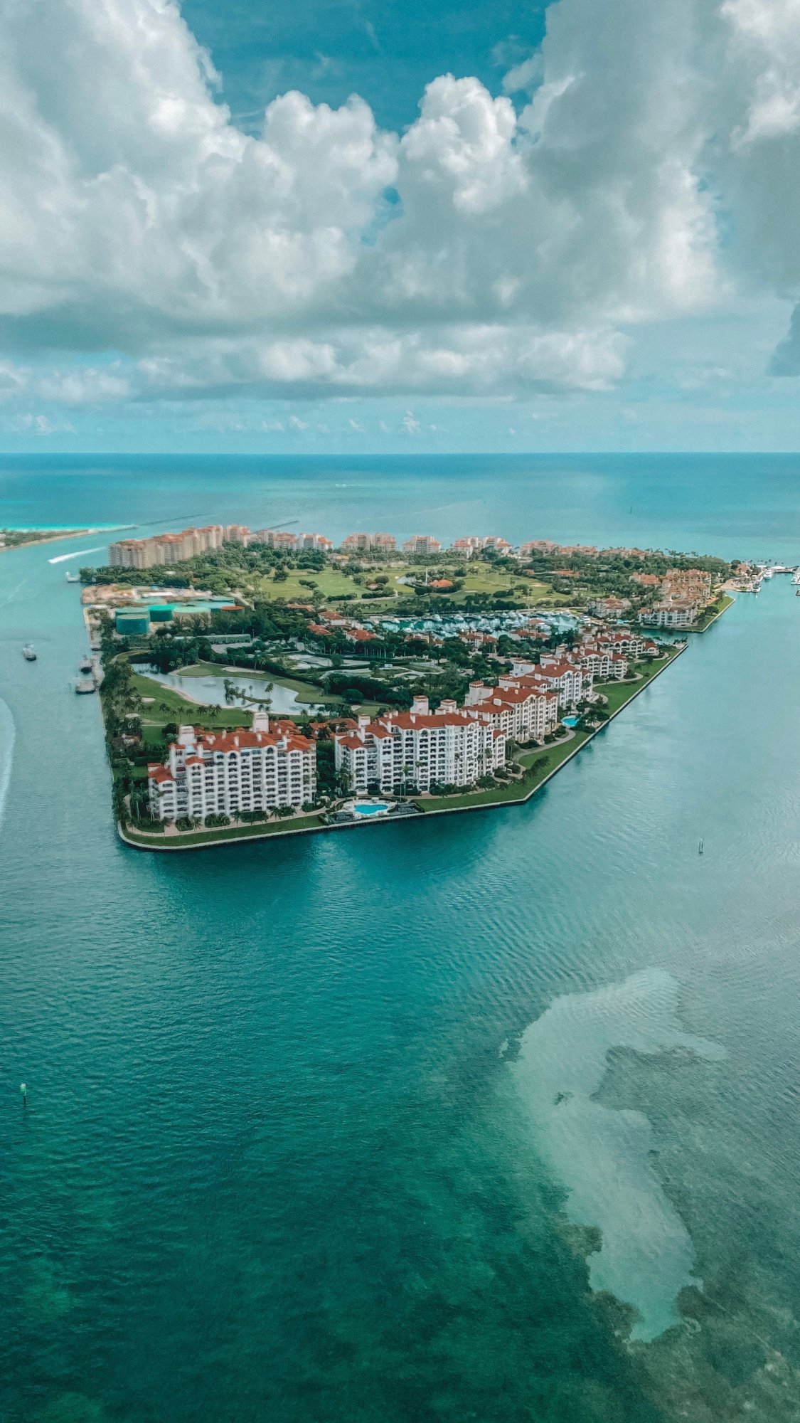 Aerial view of Fisher Island