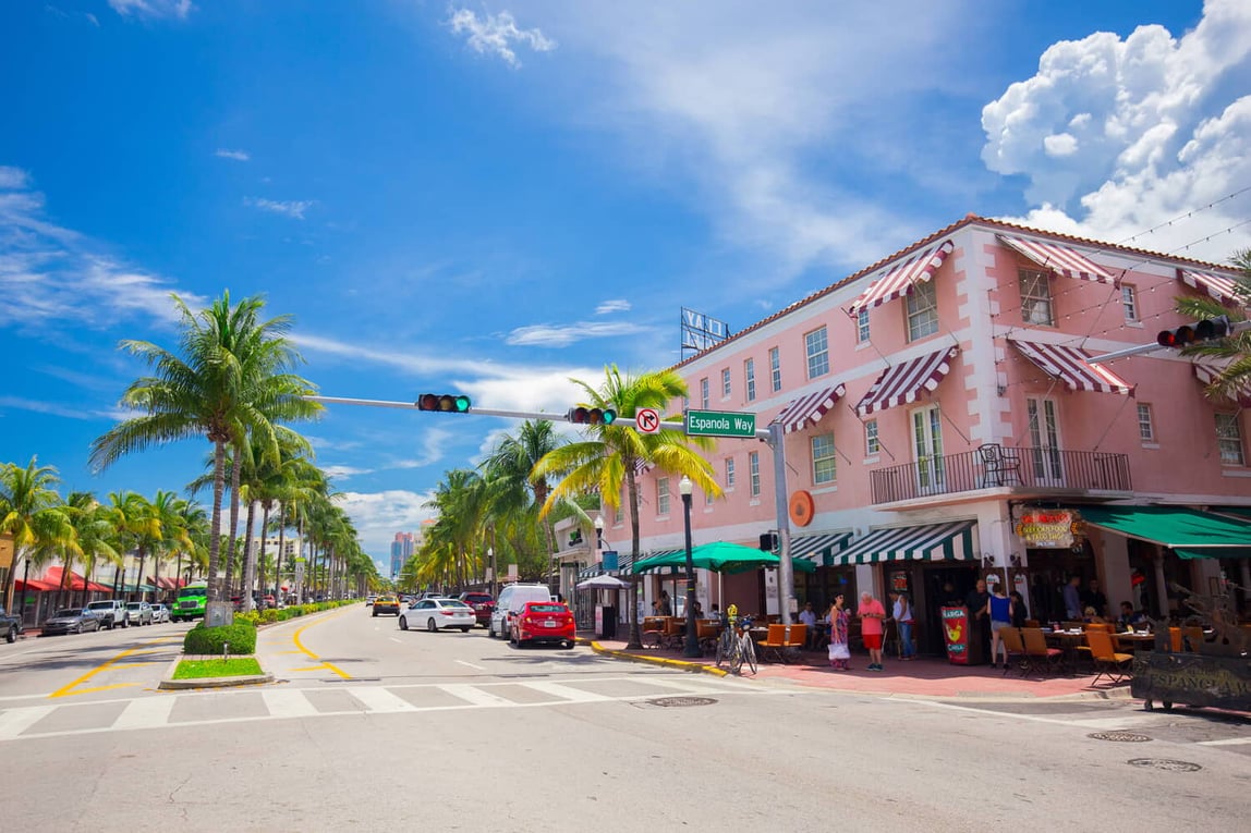 An image of the espanola way in south beach Miami
